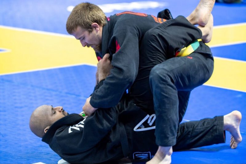 Professor Cody MacCharles competing in a Brazilian Jiu-Jitsu gi match at the Ontario Open.