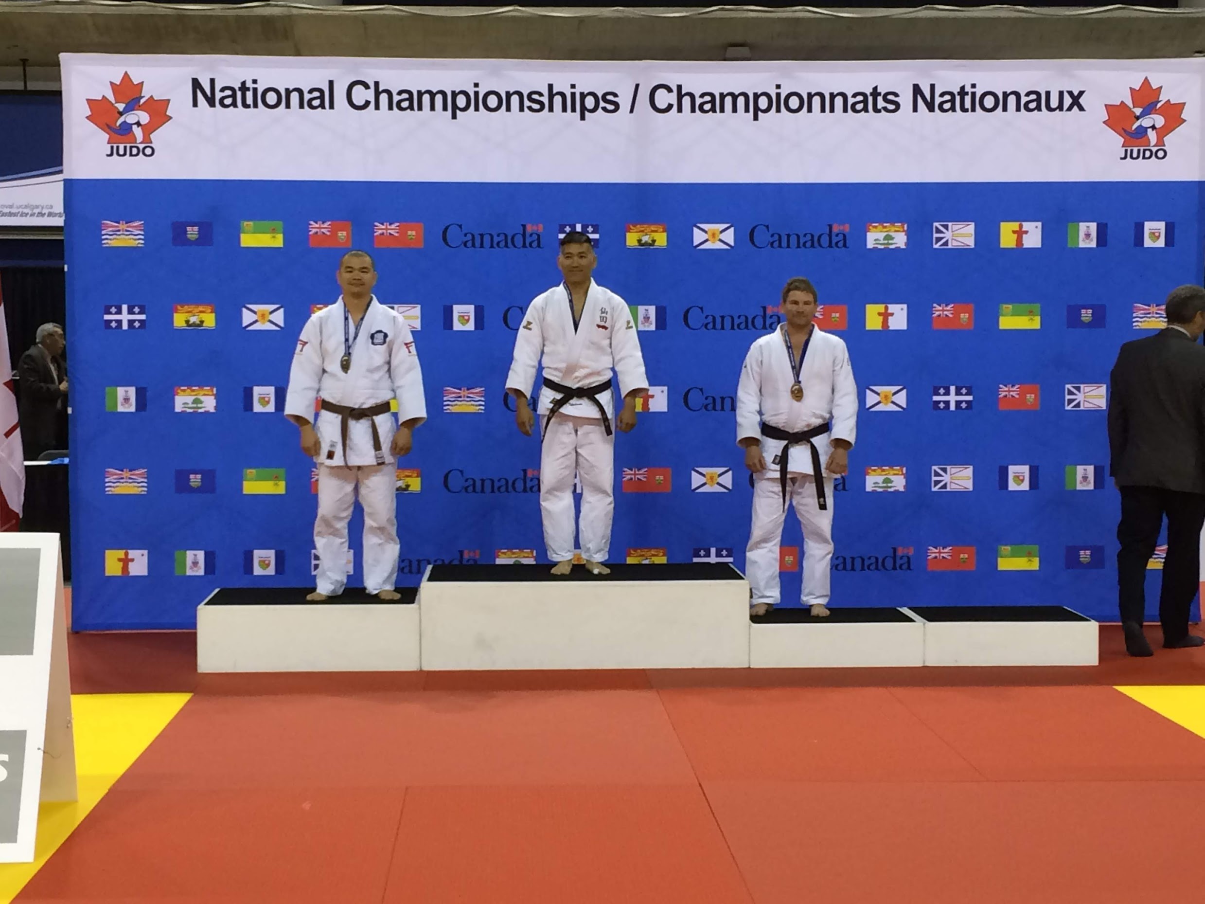 Sensei Kevin – 2015 Judo National Championships Podium Sensei Kevin standing on the podium at the 2015 Canadian Judo National Championships.