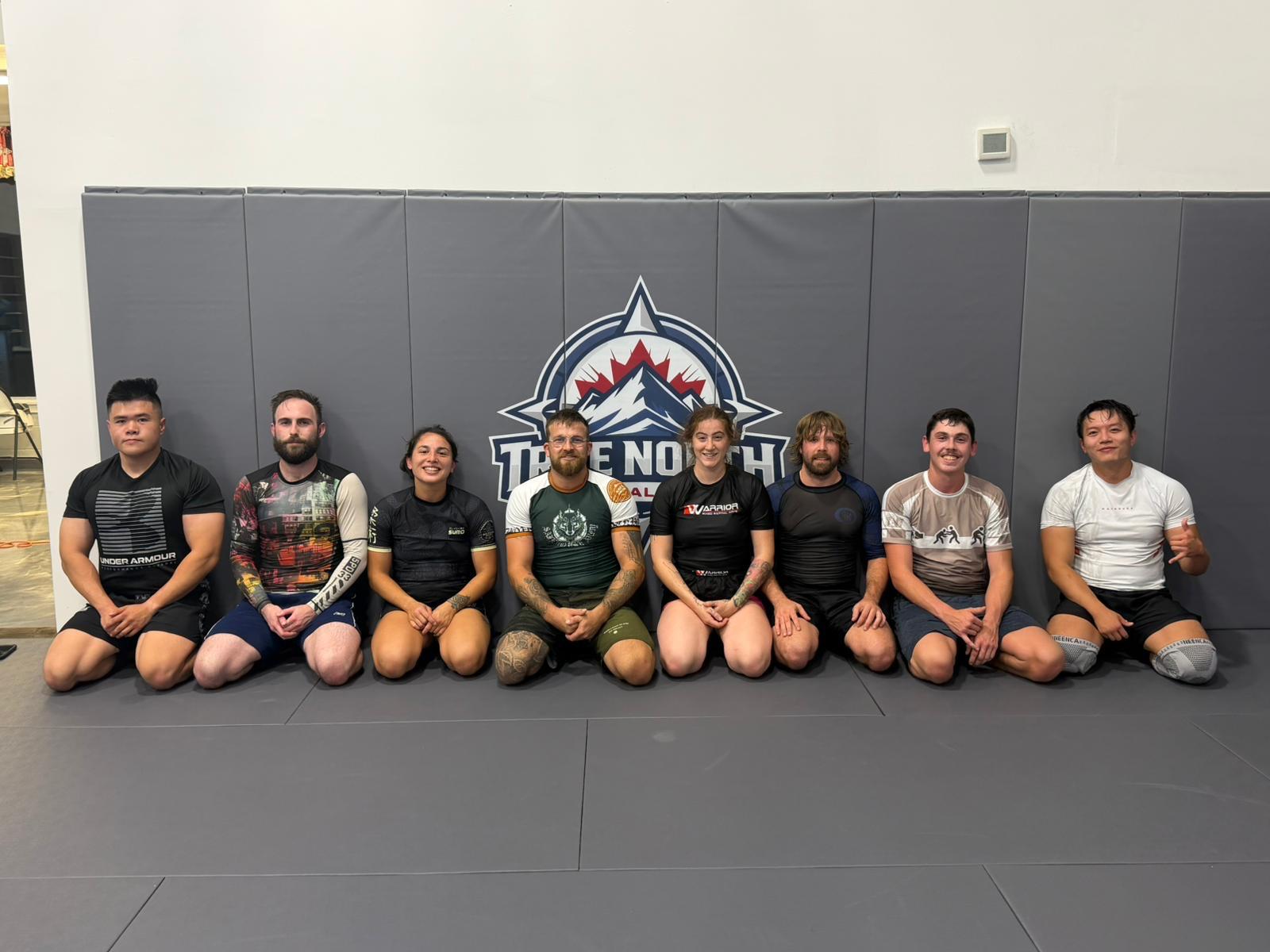 Adult No-Gi Brazilian Jiu-Jitsu students after class at True North Martial Arts in Newmarket, Ontario.